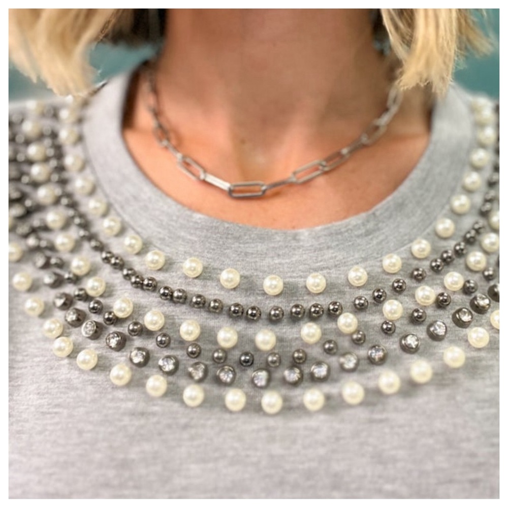 BiBi Grey Sweater with Pearls 🛍️ - Picture 2 of 2